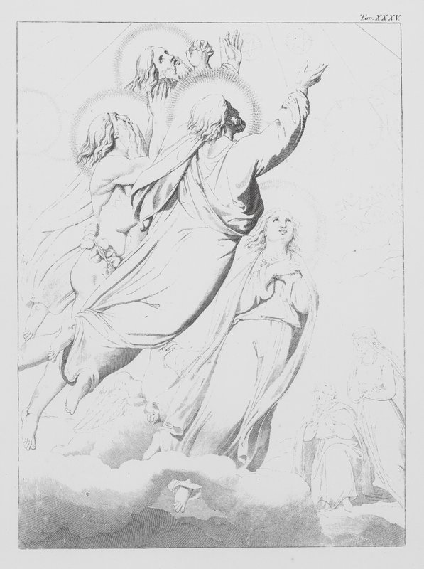 Dantes gudomliga komedi, Paradiso (himlen), plansch XXXV (litografi) av Bernhard Schuler