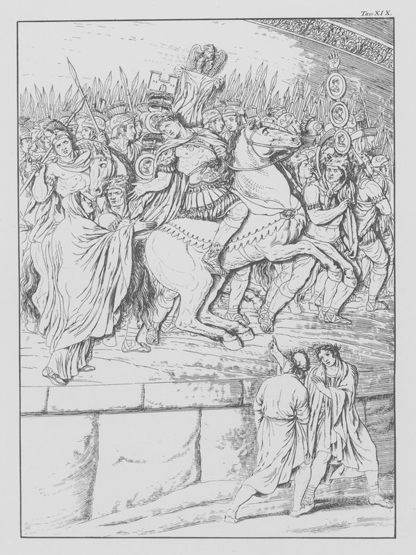Dantes gudomliga komedi, Purgatorio (Skärselden), plansch XIX (litografi) av Bernhard Schuler