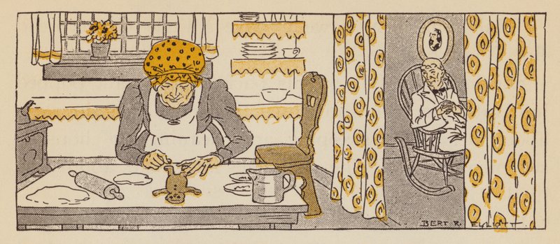The Gingerbread Man, en berättelse från New England (färg litho) av Bert Elliott