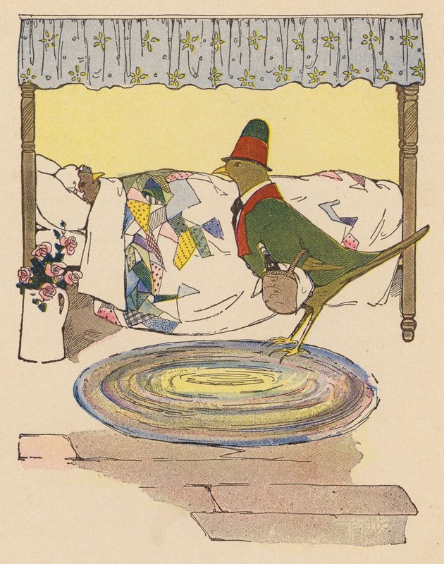 Barnkammarramsa: Lilla Jenny Wren (färglitografi) av Blanche Fisher Wright