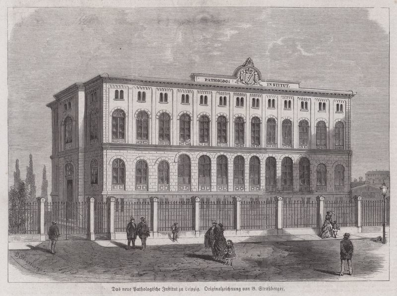 New Institute of Pathology, Leipzig, Tyskland (gravyr) av Bruno Heinrich Strassberger