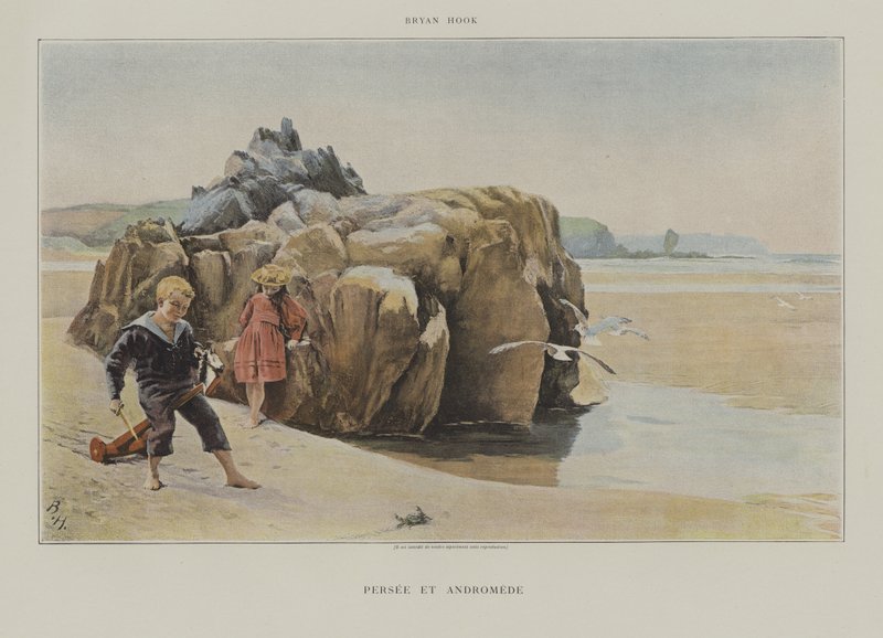 Perseus och Andromeda (färg litho) av Bryan Hook
