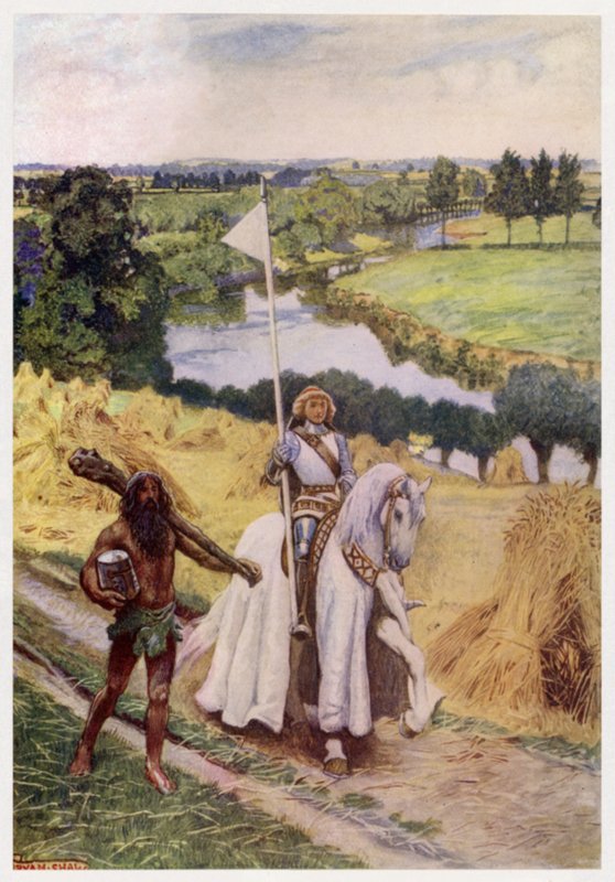 "Tidig en sommardag" (färg litho) av Byam (after) Shaw