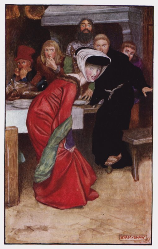 Illustration för klostret och härden av Charles Reade (litho i färg) av Byam (after) Shaw
