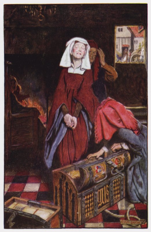 Illustration till klostret och härden av Charles Reade (litho i färg) av Byam (after) Shaw