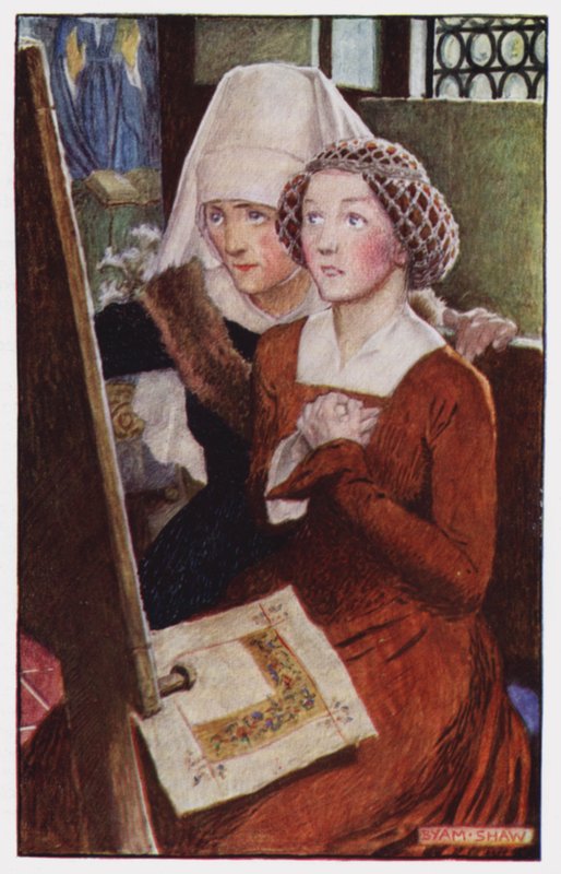 Illustration till klostret och härden av Charles Reade (litho i färg) av Byam (after) Shaw