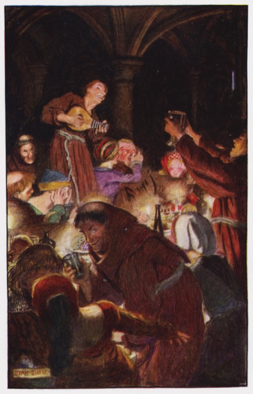 Illustration till klostret och härden av Charles Reade (litho i färg) av Byam (after) Shaw
