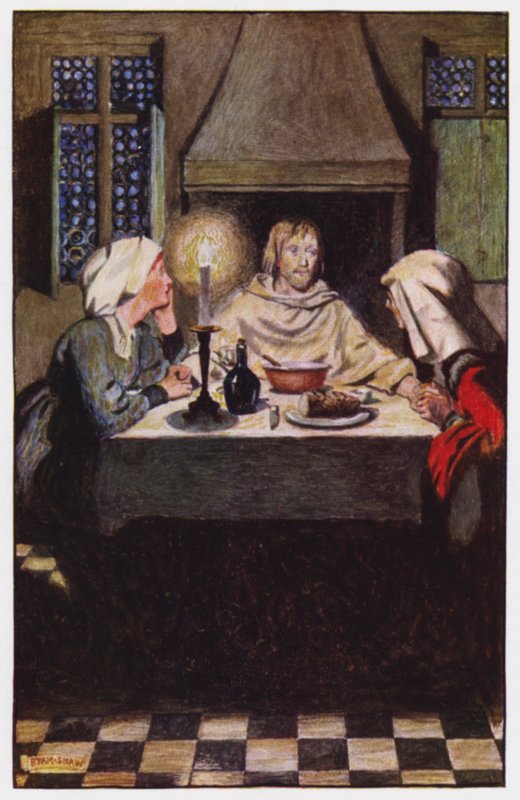 Illustration till klostret och härden av Charles Reade (litho i färg) av Byam (after) Shaw