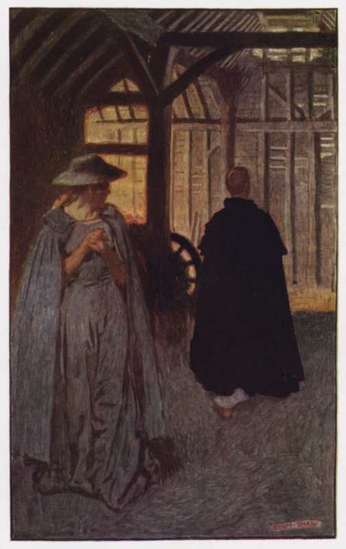 Illustration till klostret och härden av Charles Reade (litho i färg) av Byam (after) Shaw
