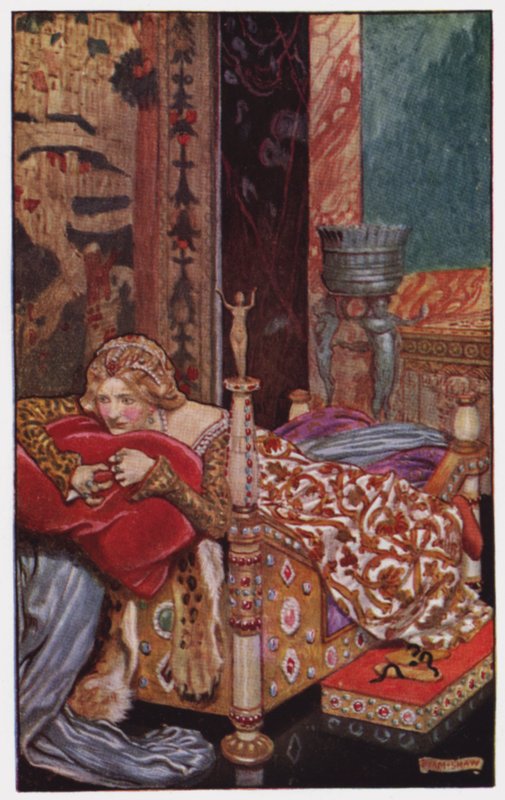 Illustration till klostret och härden av Charles Reade (litho i färg) av Byam (after) Shaw