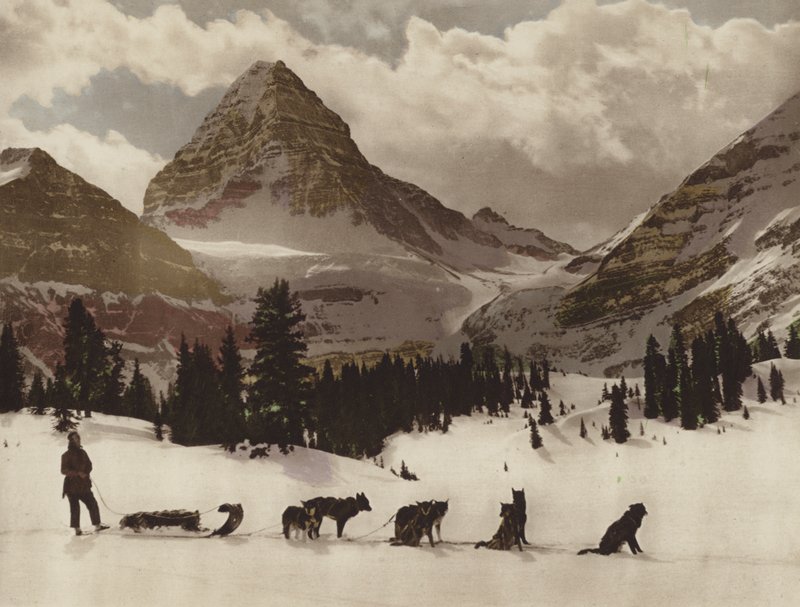 Mount Assiniboine (färgfoto) av Byron Hill Harmon