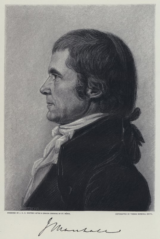 Överdomare Marshall (litho) av C.B.J.F. de (after) Saint Memin