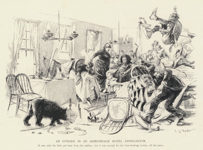 An Episod in an Adirondack Hotel Dining Room (litho) av C.J. Taylor