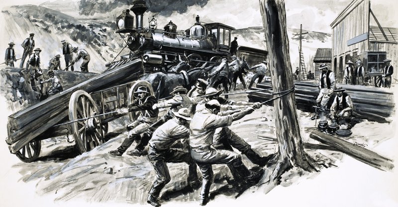 En järnväg som drogs genom delstaten Washington 1873 av C.L. Doughty