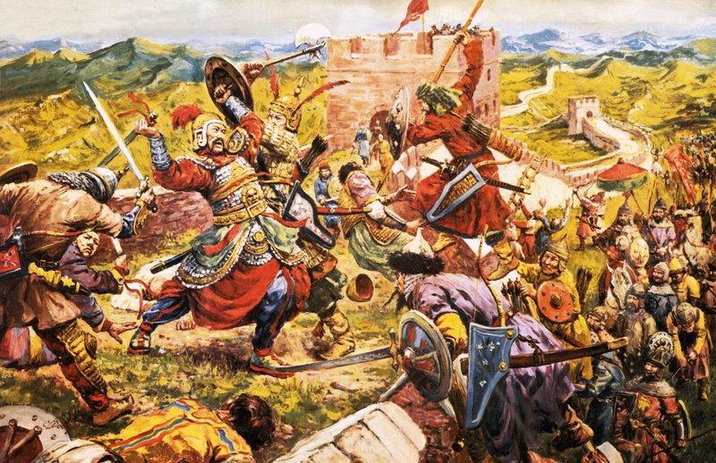 Mongoliska soldater bryter igenom Kinesiska muren av C.L. Doughty