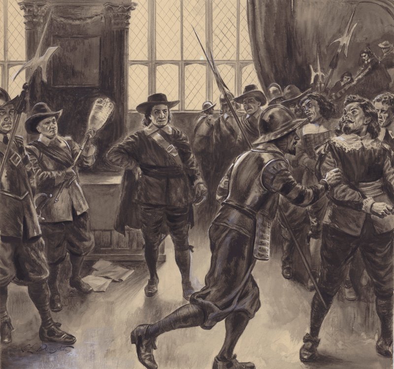 Oliver Cromwell utvisar de återstående medlemmarna av underhuset av C.L. Doughty
