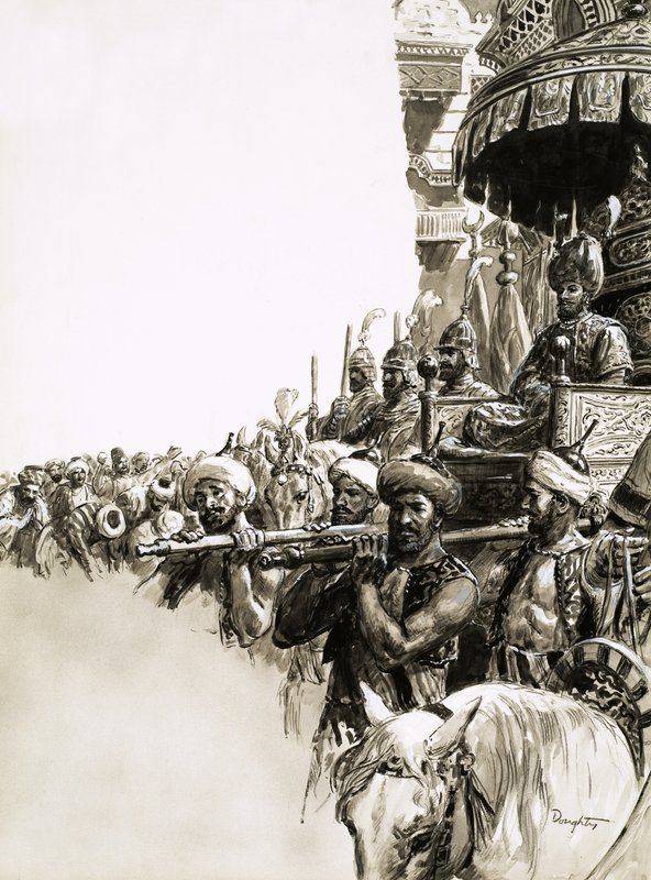 Suleiman den Magnifike fick ett entusiastiskt välkomnande av folket i Konstantinopel av C.L. Doughty