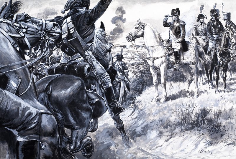 Korsikanen som erövrade Europa, från "The Story of France" (gouache på papper) av C.L. Doughty