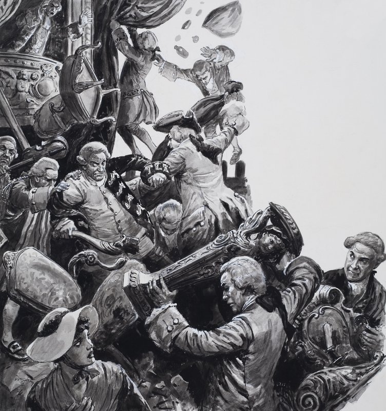 The Hoax på New Theatre, Haymarket (gouache på papper) av C.L. Doughty