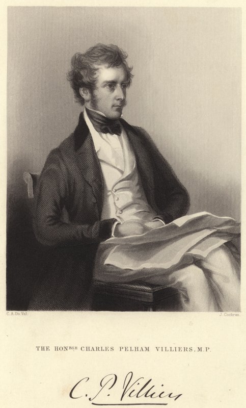 Den ärade Charles Pelham Villiers, MP (gravyr) av C. A. du Val and Co.