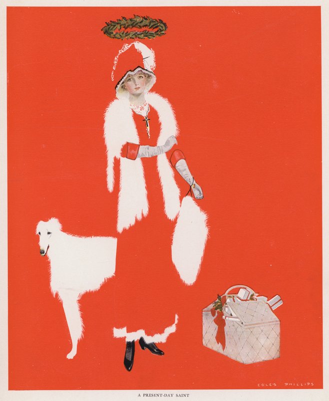 Coles Phillips Girl, A Present-Day Saint (färg litho) av C. Coles Phillips