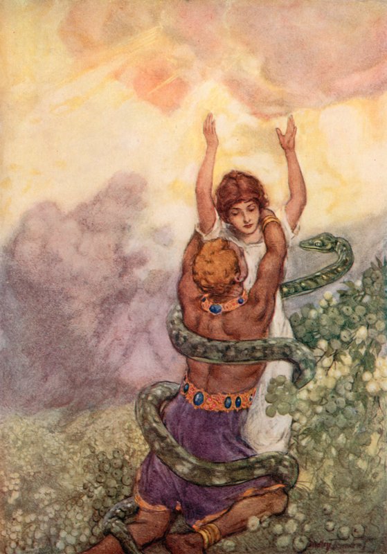 As By Fire (färg litho) av C. Dudley (after) Tennant