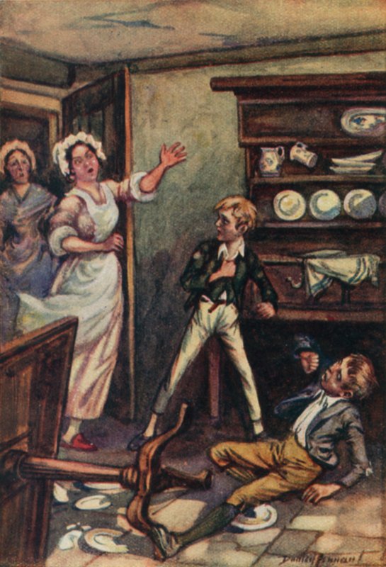 Illustration för Oliver Twist av Charles Dickens (litho i färg) av C. Dudley (after) Tennant