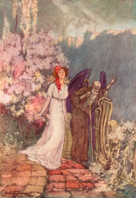 The Lost Garden (färg litho) av C. Dudley (after) Tennant