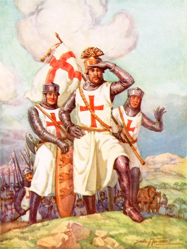 Den lejonhjärtade kungen i det heliga landet (färg litho) av C. Dudley Tennant
