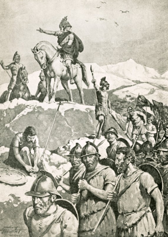 Mäktig Alexander (Litho) vidare svepning (lito) av C. Dudley Tennant
