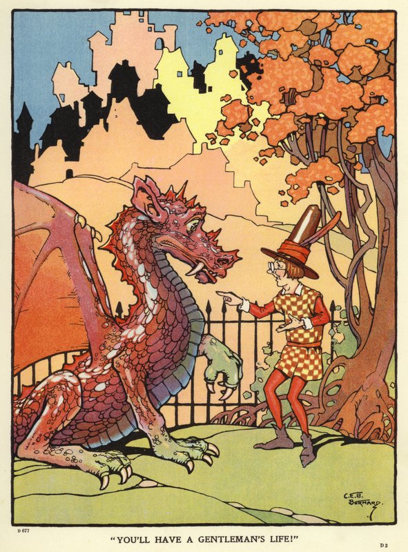 Man förutsäger en drakes framtid (färg litho) av C. E. B. Bernard