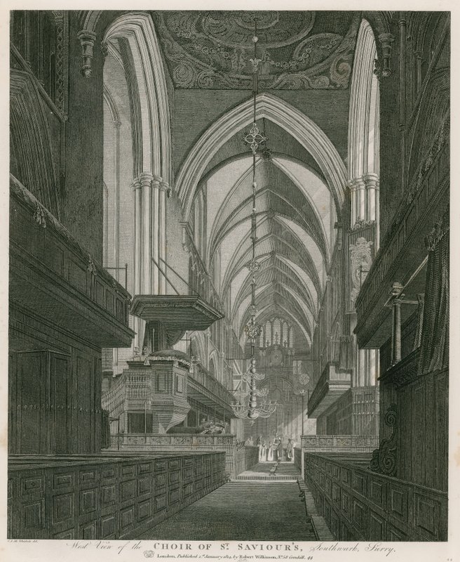 Väster utsikt över Choir of St Saviour