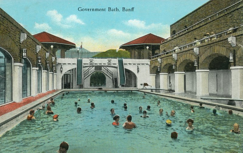 Government Bath, Banff, Alberta, Kanada (färgfoto) av Canadian Photographer