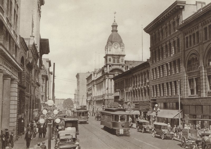 Hastings Street och postkontoret (svartvitt foto) av Canadian Photographer
