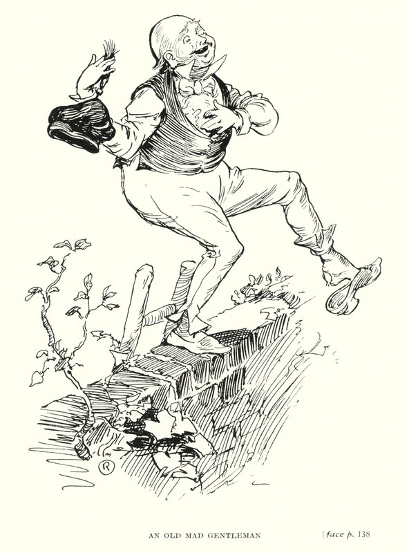 Dickens karaktär: An Old Mad Gentleman (litho) av Captain Edward Henry Handley Read