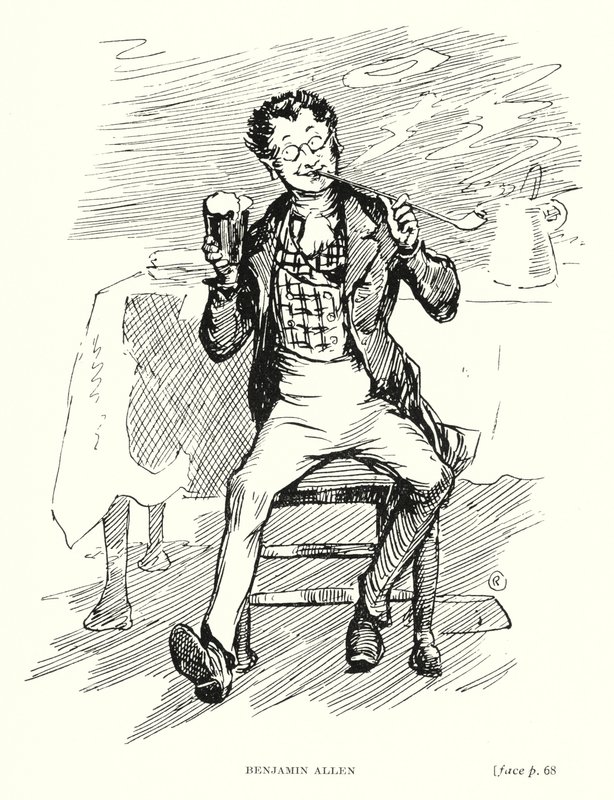Dickens karaktär: Benjamin Allen (litho) av Captain Edward Henry Handley Read