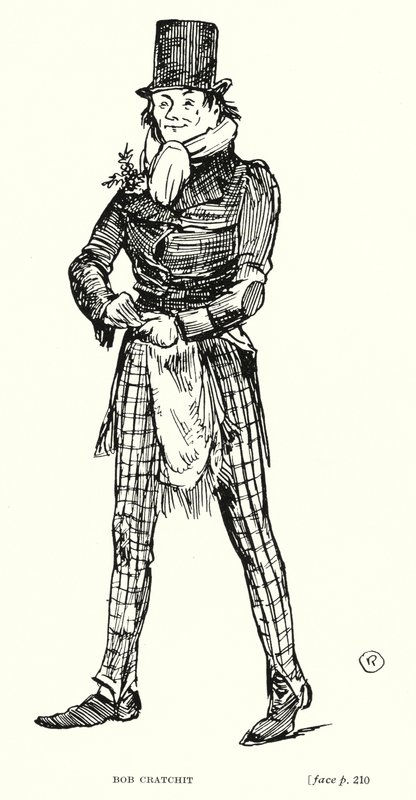 Dickens karaktär: Bob Cratchit (litho) av Captain Edward Henry Handley Read