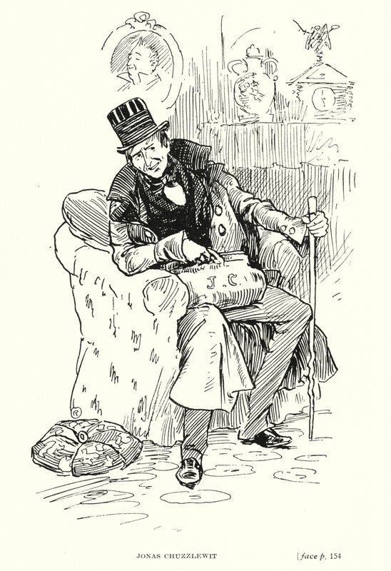 Dickens karaktär: Jonas Chuzzlewit (litho) av Captain Edward Henry Handley Read