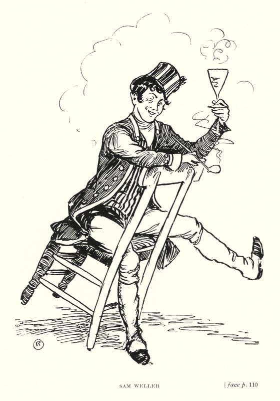 Dickens karaktär: Sam Weller (litho) av Captain Edward Henry Handley Read