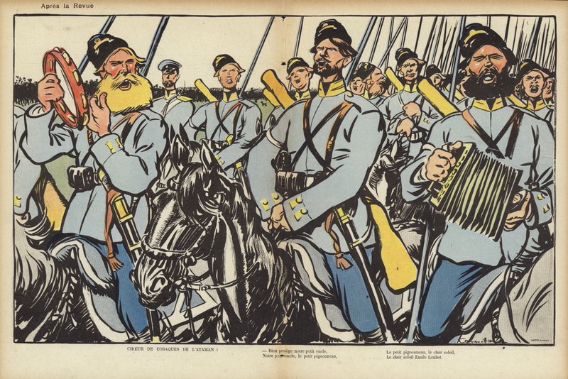 President Loubets besök i Ryssland, illustration för Le Rire av Caran d Ache