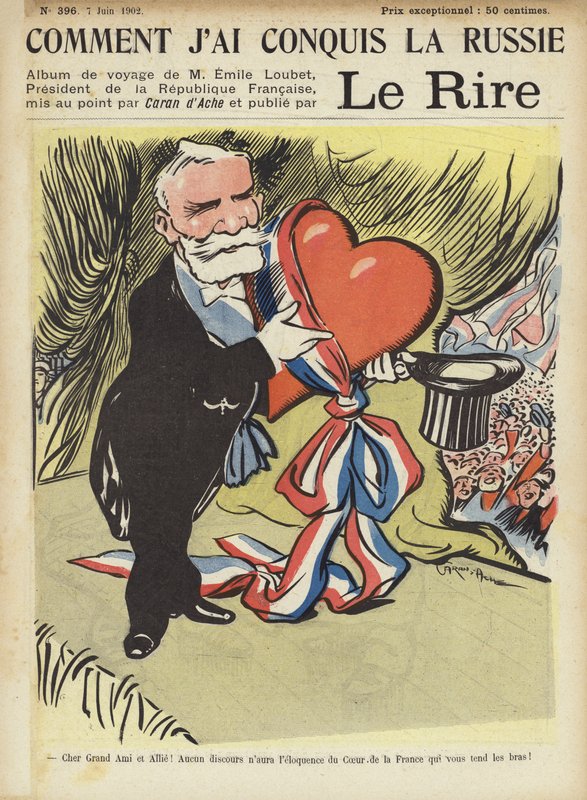 President Loubets besök i Ryssland, illustration för Le Rire av Caran d Ache