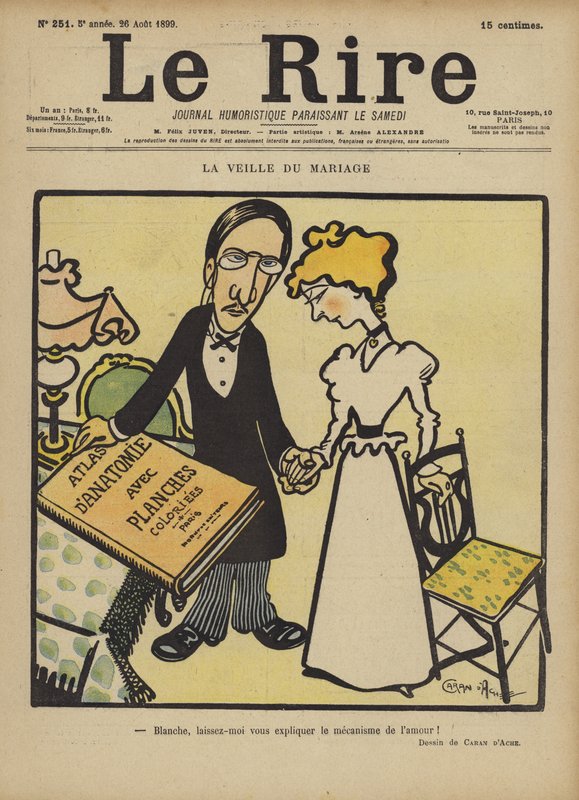 Giftermålskvällen, Illustration för Le Rire av Caran d Ache