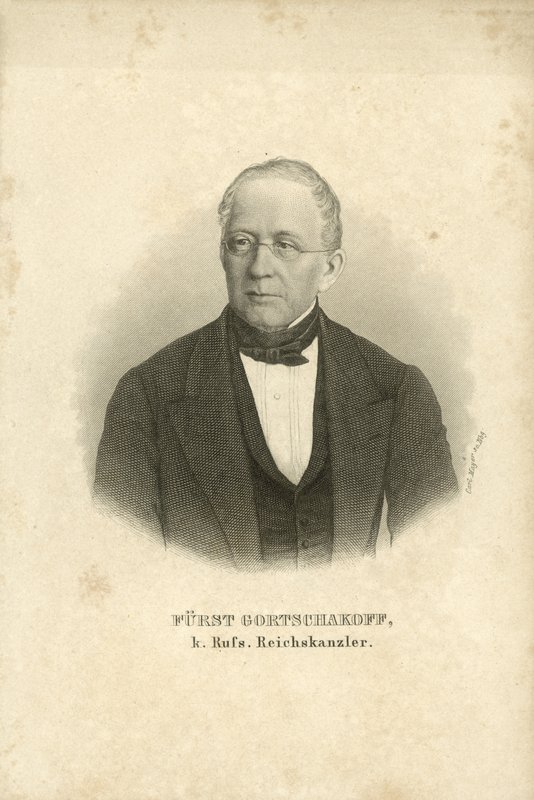 Prins Alexander Gorchakov, rysk statsman (litho) av Carl (after) Mayer