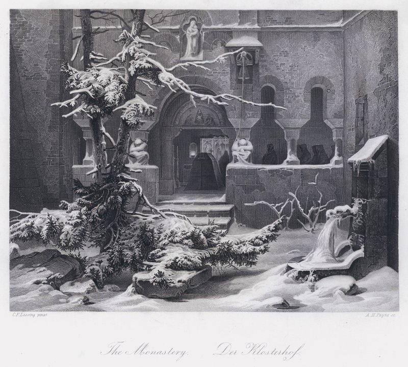 Klostret (gravyr) av Carl Friedrich (after) Lessing