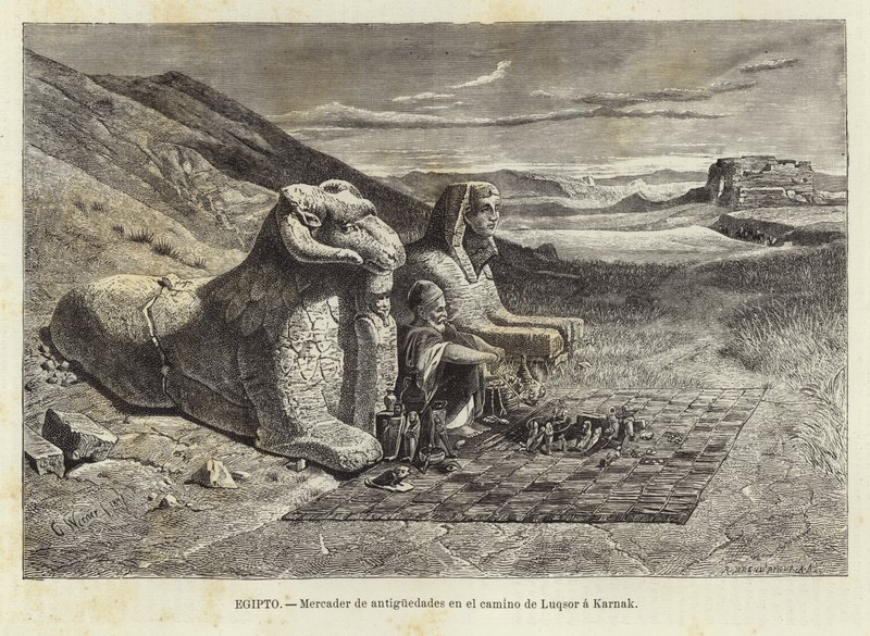Antikhandlare på vägen från Luxor till Karnak av Carl Friedrich Heinrich Werner