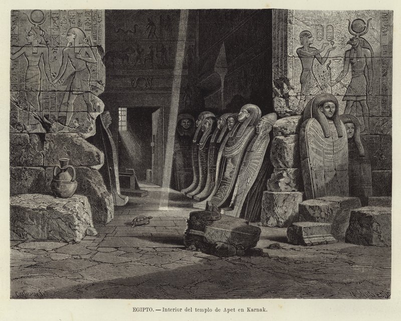Egypten - Interiör i Opet-templet i Karnak av Carl Friedrich Heinrich Werner