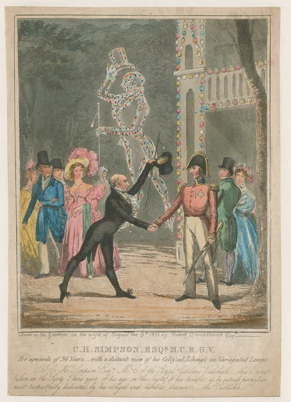 CH Simpson Esquire, ceremonimästare vid Royal Gardens, Vauxhall av Carl Georg Adolph Hasenpflug