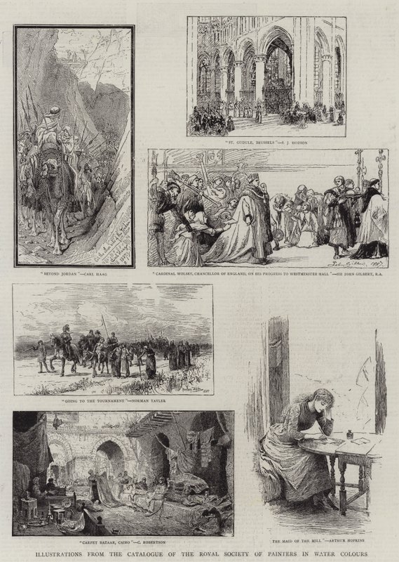 Illustrationer från katalogen för Royal Society of Painters in Water Colors av Carl Haag