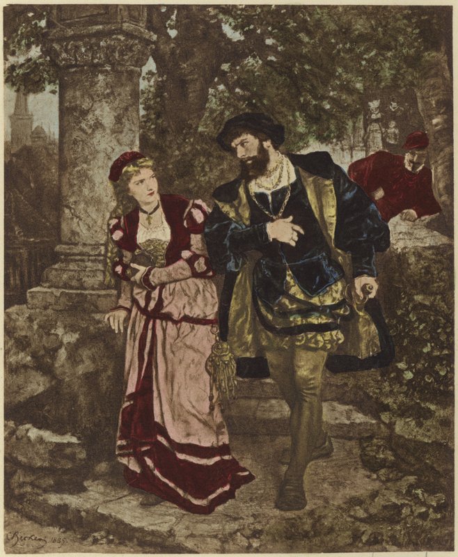 Faust and Margaret av Carl Ludwig Friedrich Becker