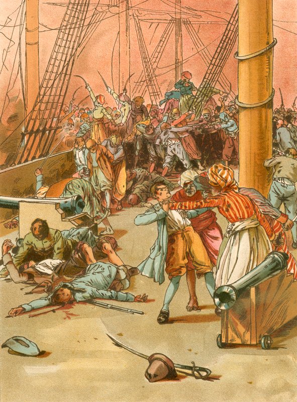 Attackerad av pirater av Carl Marr